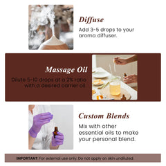 Nutmeg essential oil for massage
