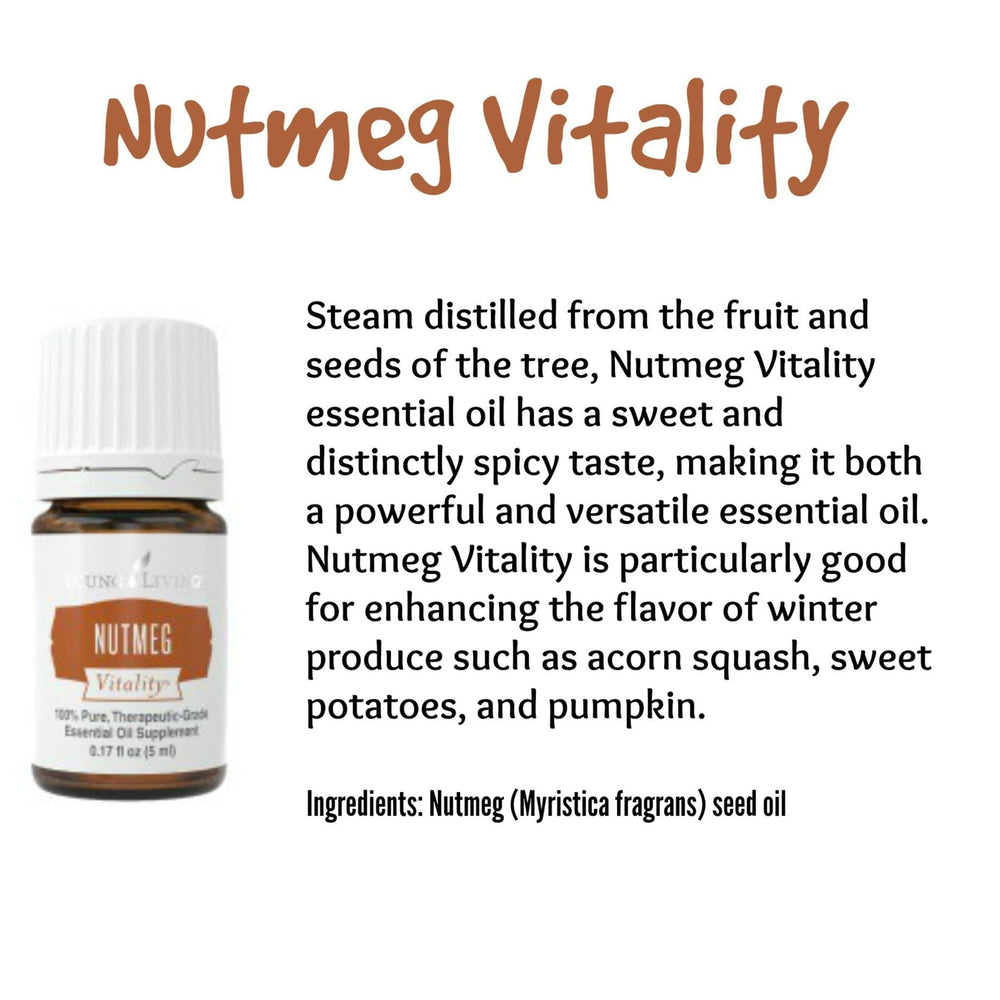 Young Living Nutmeg Vitality kitchen scene showcases versatile flavoring for meals.