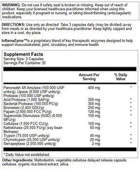 Infamazyme bottle label close-up showing digestive enzymes