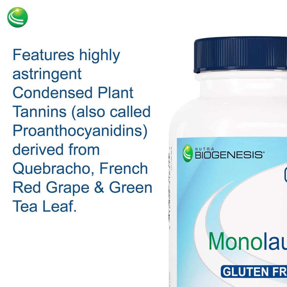 Nutra Biogenesis Monolaurin product bottle and packaging