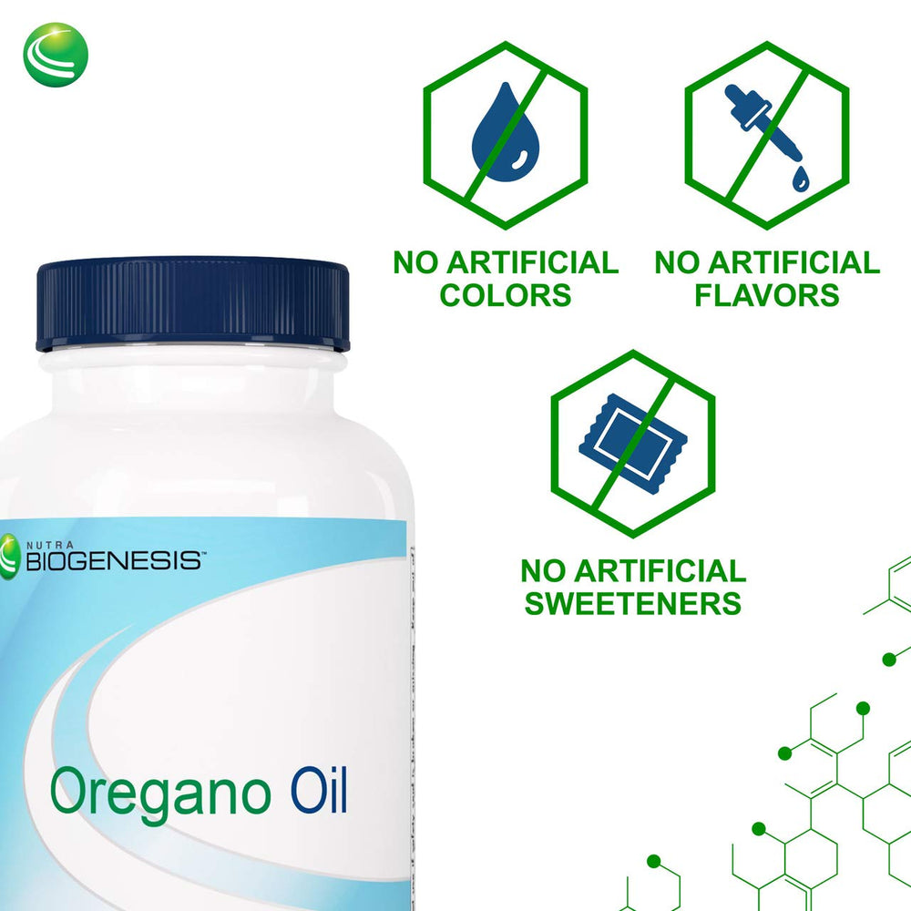 Individual oregano oil softgel capsule next to bottle