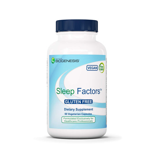 Nutra Biogenesis Sleep Factors bottle and label on white background