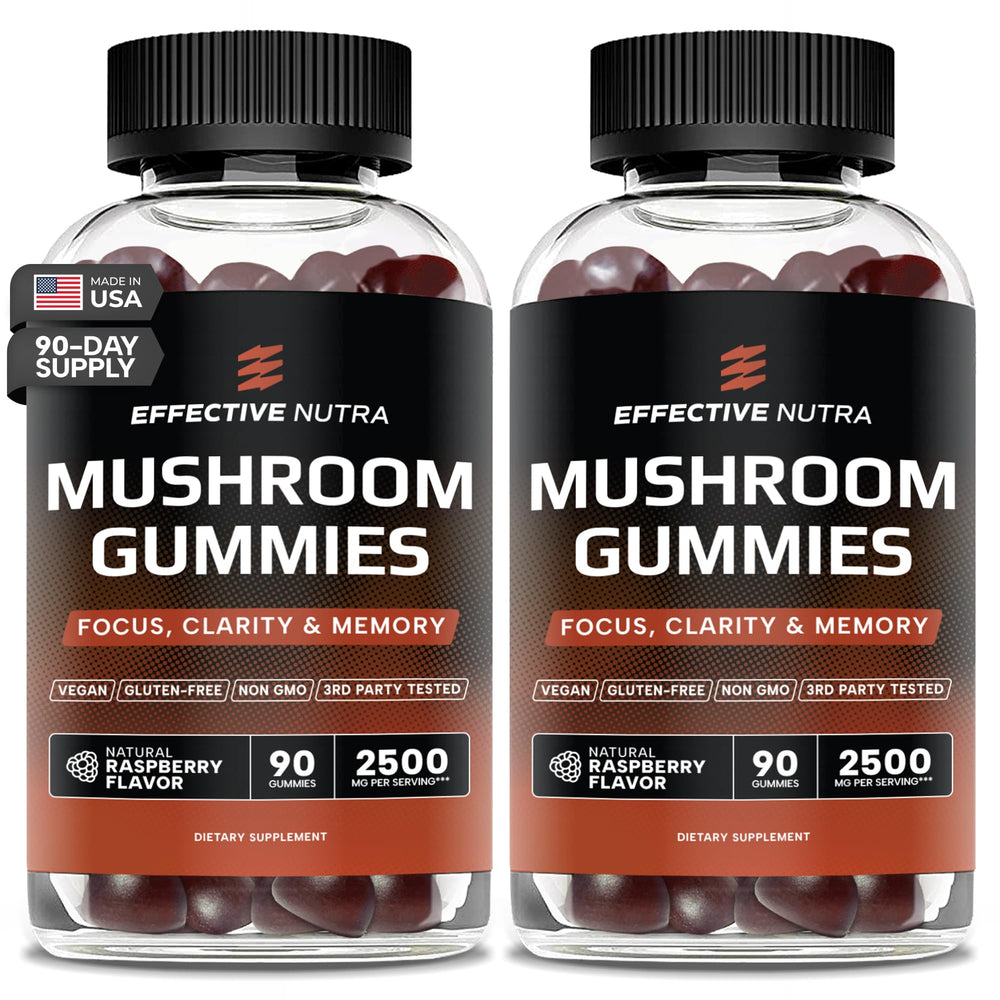 Bottle of Effective Nutra Mushroom Gummies 2500mg