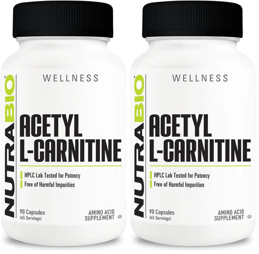 NutraBio Acetyl L-Carnitine 500mg bottle front view