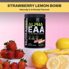 Made in the USA badge on NutraBio Alpha EAA packaging