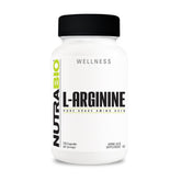 NutraBio L-Arginine 750mg bottle with 120 capsules