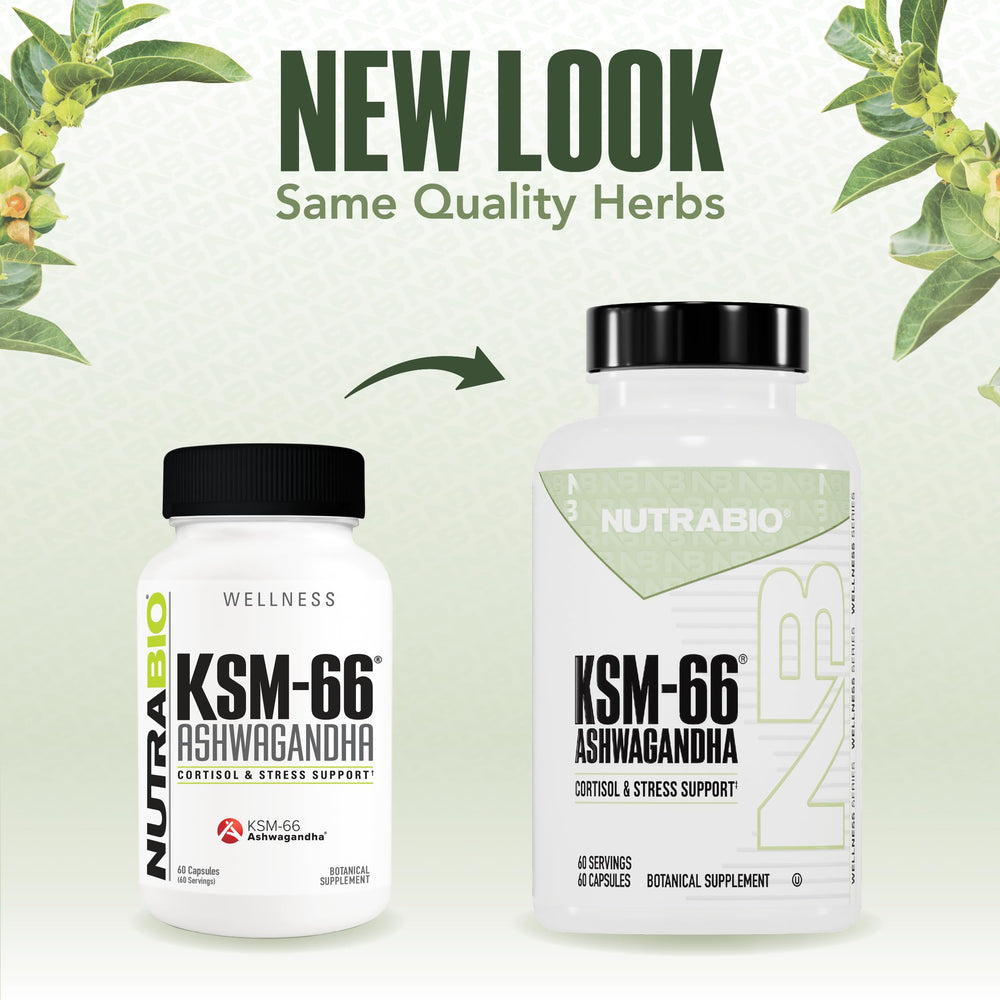 NutraBio logo with Ashwagandha branding