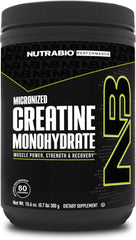 Front view of NutraBio Pure Micronized Creatine Monohydrate Powder 300 g