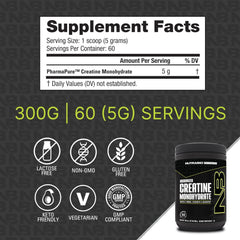 NutraBio Creatine Monohydrate 300 g packaging and container