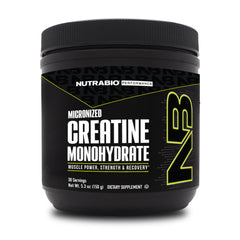 NutraBio Pure Micronized Creatine Monohydrate powder canister - unflavored 150 g - front view