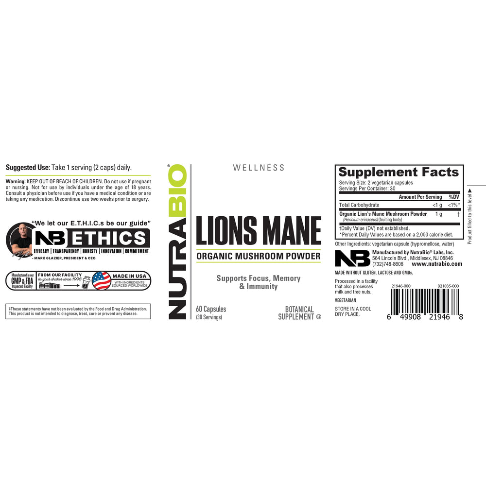 Back label with ingredients and directions