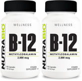 NutraBio Methyl B-12 2000mcg bottle and capsules