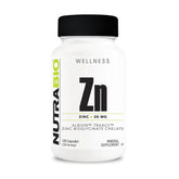NutraBio Zinc Chelate bottle front view