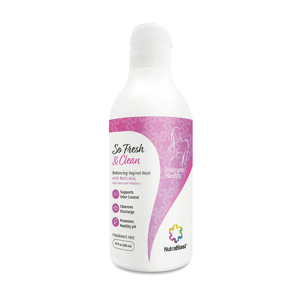 NutraBlast So Fresh and Clean bottle front for daily intimate balance.