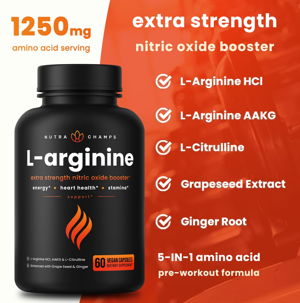 Close-up of L Arginine and Citrulline ingredients