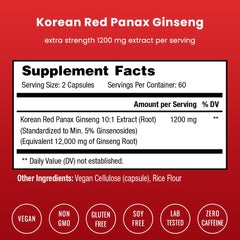 Close-up of Korean Red Panax Ginseng capsules