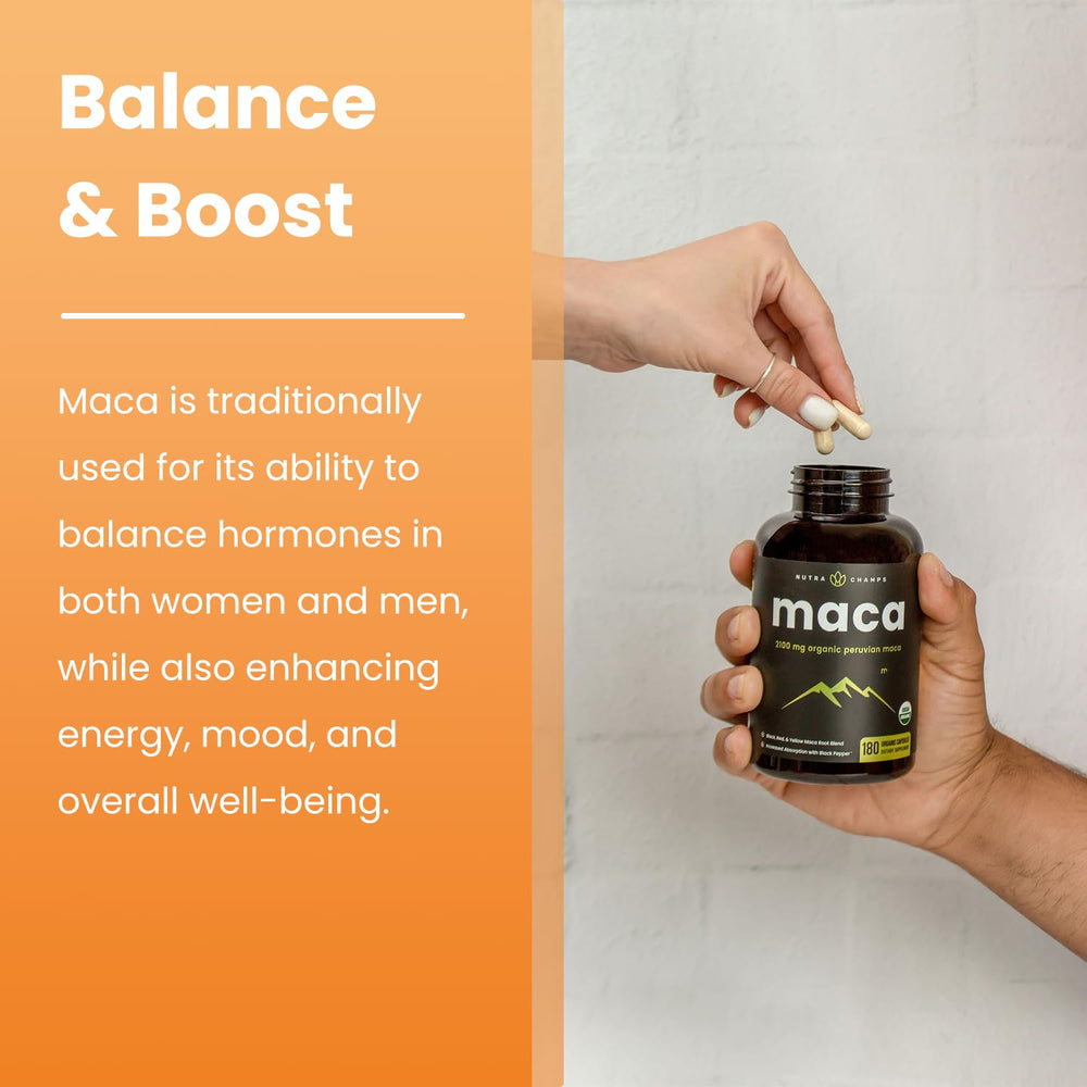 Maca capsules with black pepper extract for absorption