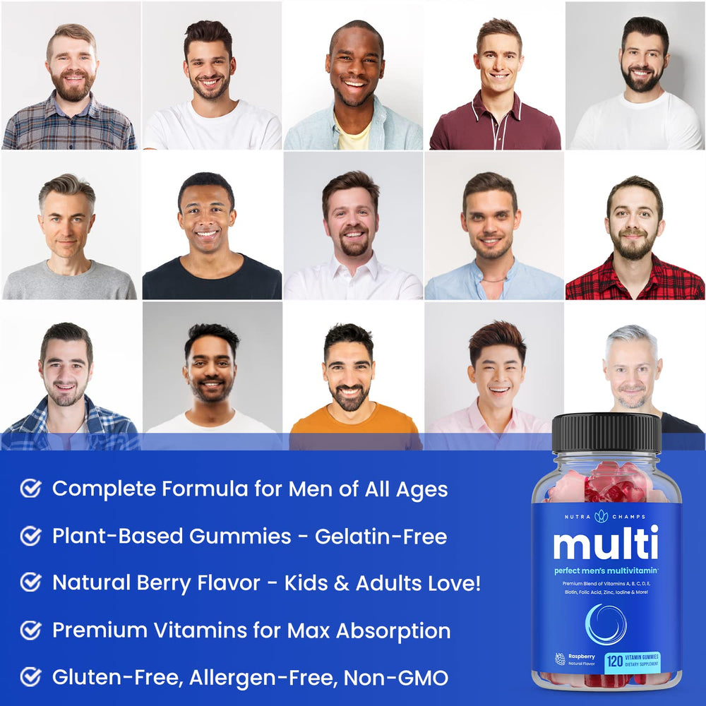 Close-up of NutraChamps Men’s Multivitamin gummy texture