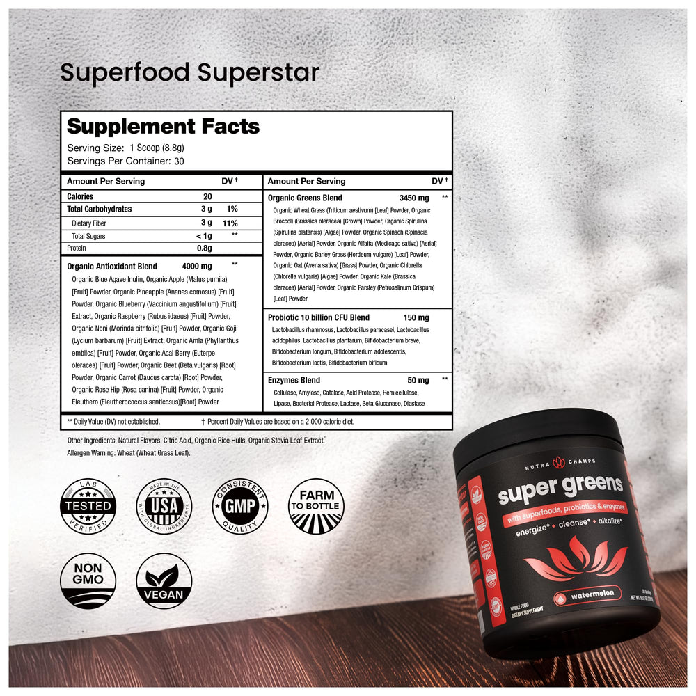 NutraChamps Super Greens Watermelon being prepared