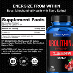 Made in USA label on Nutragenis Urolithin A bottle