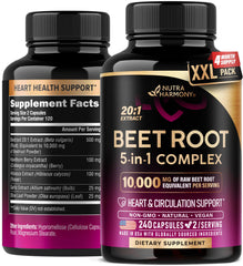 NutraHarmony Beet Root 5in1 Capsules bottle for daily heart and circulation support