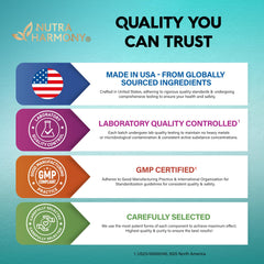 Back label of NutraHarmony GABA L-Theanine bottle