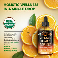 Ingredients and supplement facts for D3 K2 drops