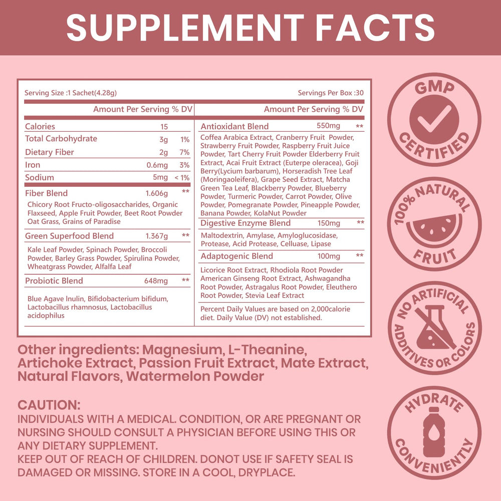 30-count on-the-go sachets of NUTRAJOY Happy Cleaner powder Watermelon flavor