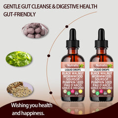 Bottle label showing Nutralis Wormwood Gut Cleanse ingredients