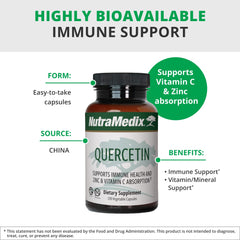 Zinc and Vitamin C absorption with Quercetin support banner