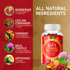Berberine 1200mg ingredient highlight on NutraPep Gummies
