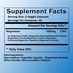 Magnesium complex forms glycine/citrate/malate/taurate