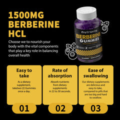 Packaging box for Nutravita Berberine Gummies Blueberry flavor