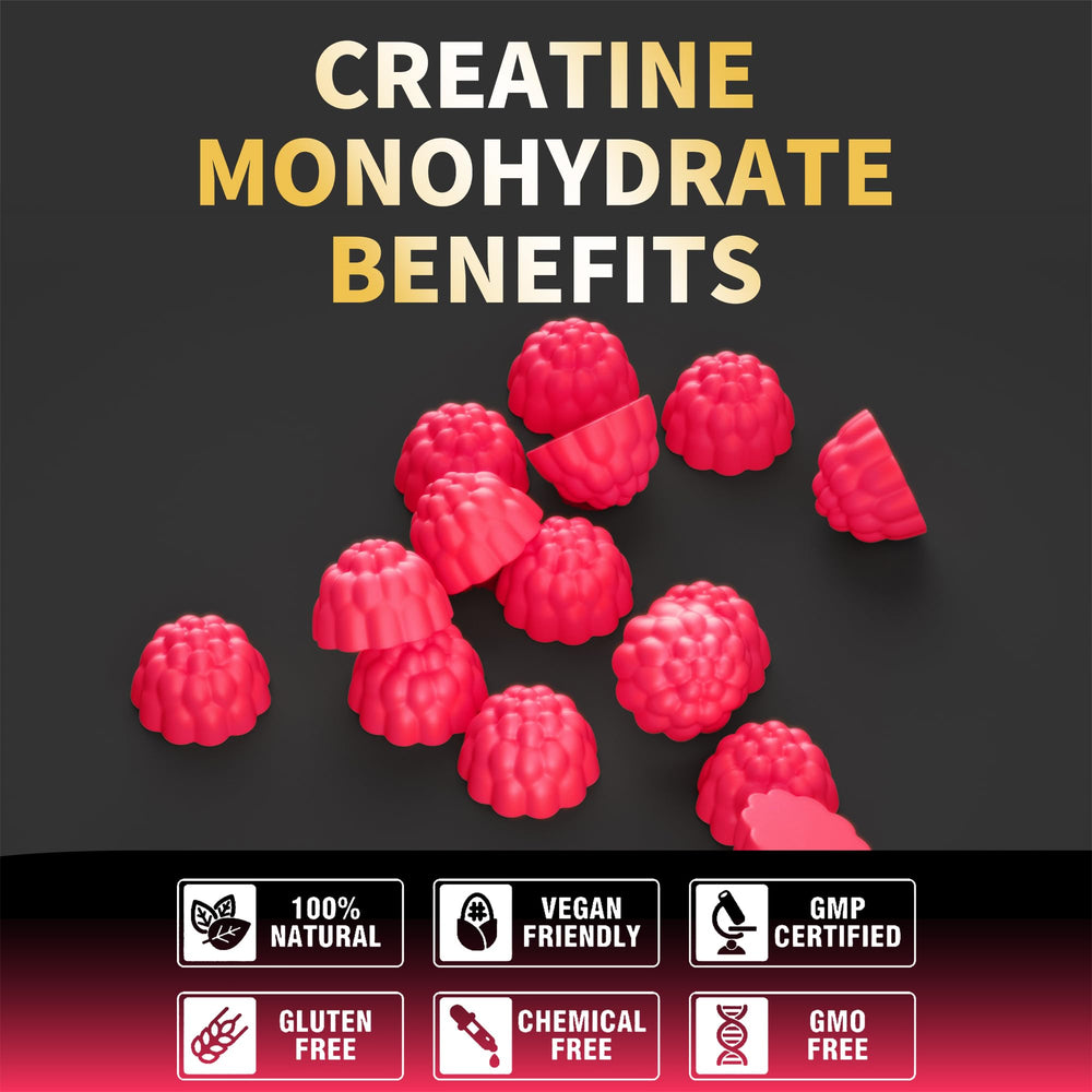 Person holding bottle of Nutravita Creatine Monohydrate Gummies