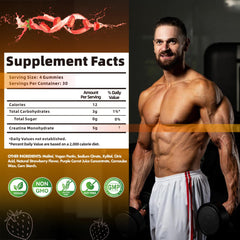 Ingredients list panel for Nutravita creatine gummies