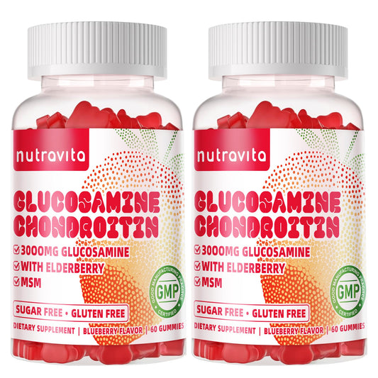 Nutravita glucosamine chondroitin gummies bottle with elderberry flavor