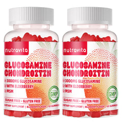 Nutravita glucosamine chondroitin gummies bottle with elderberry flavor