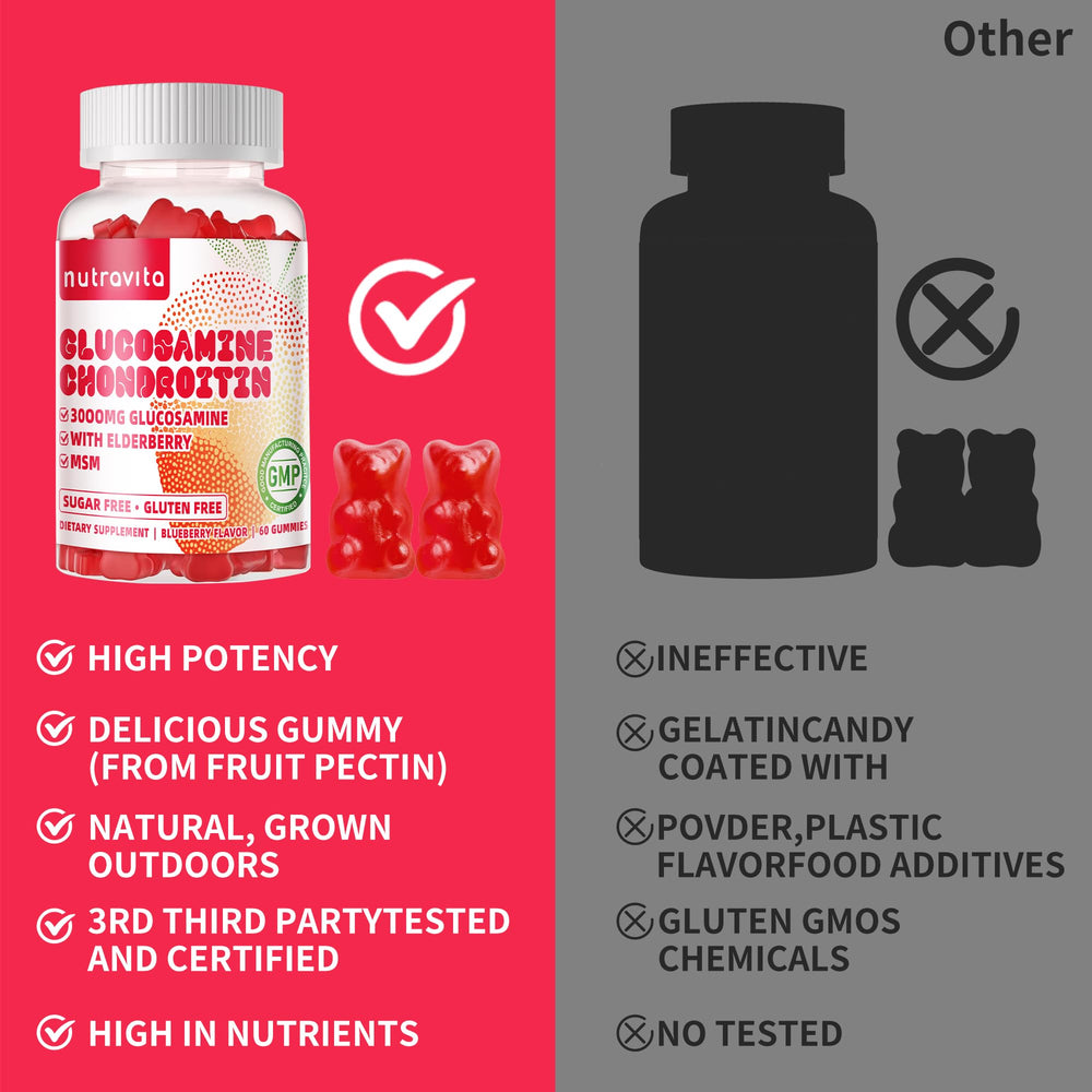 Adults enjoying Nutravita glucosamine chondroitin gummies for joint health
