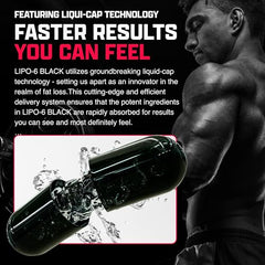 Lipo-6 Black Max packaging and bottle on white background
