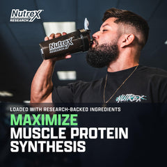 Nutrex Research powder texture close-up showing fine mixable granules
