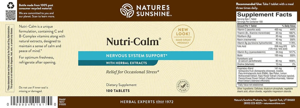 Nature's Sunshine Nutri-Calm packaging and branding logo
