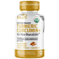 Nutri Organic Turmeric Curcumin bottle with front label