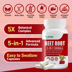 Illustration showing recommended dosage for NUTRI POTENTIA Beet Root Capsules