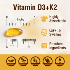 Gluten-free, non-GMO D3 K2 supplement labeling
