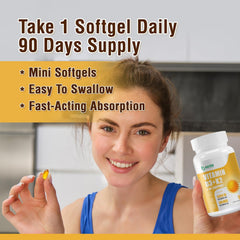 Product packaging showing D3 K2 supplement information