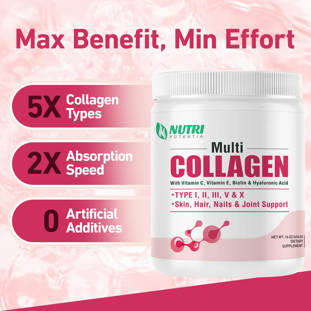 Unflavored collagen powder mixing with beverage