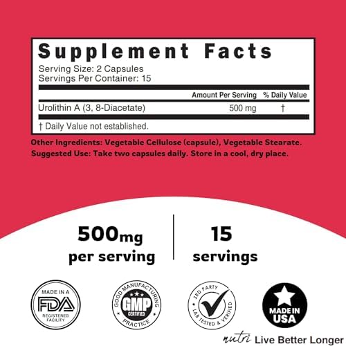 Vegan capsules of Nutri Urolithin A supplement