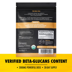 Serving size 2000 mg of Lion's Mane extract showing beta-glucans