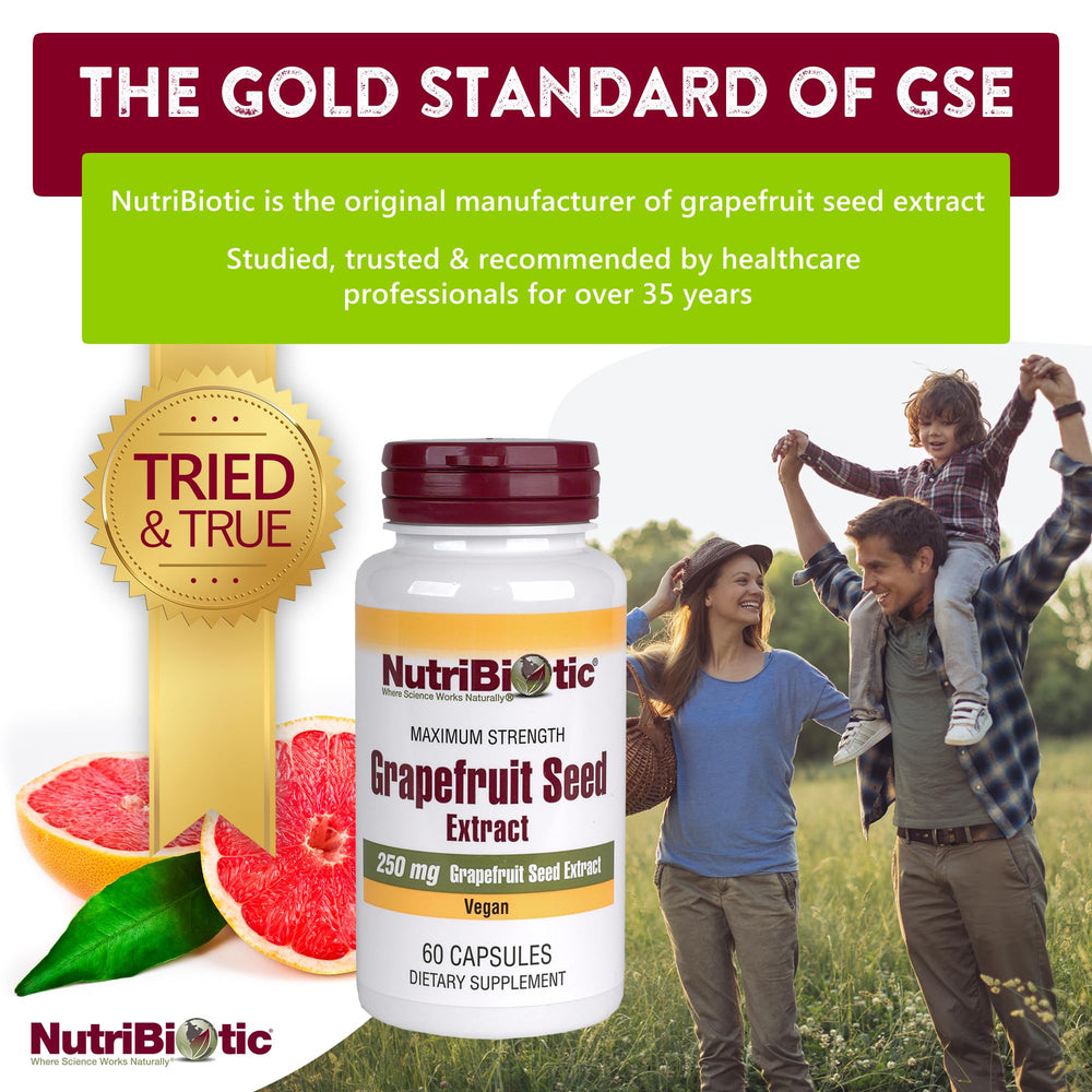 NutriBiotic Grapefruit Seed Extract Capsules bottle back label