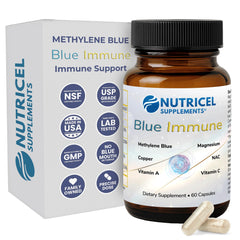 Nutricel Methylene Blue capsules bottle front – 60 count